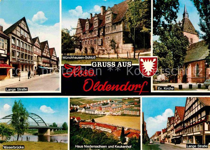 Oldendorf Luhe Muenchhausen Schloss Kirche Lange-Strasse Weserbruecke