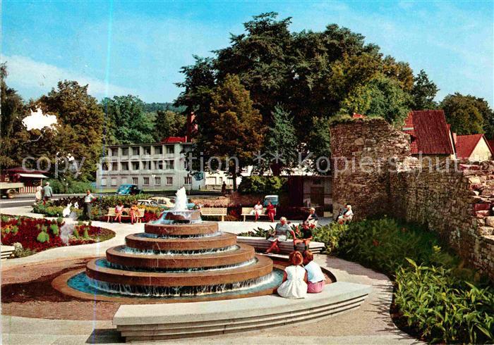 Bad Orb Springbrunnen mit Stadtmauer