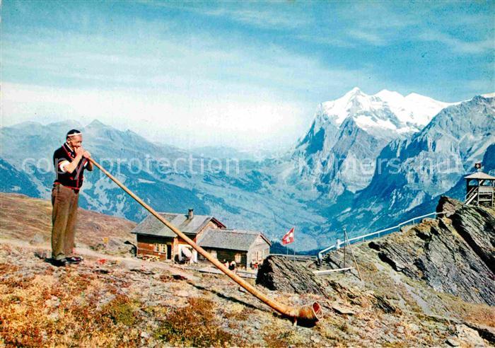 Alphorn Vallee de Grindelwald Joueur de Cor des