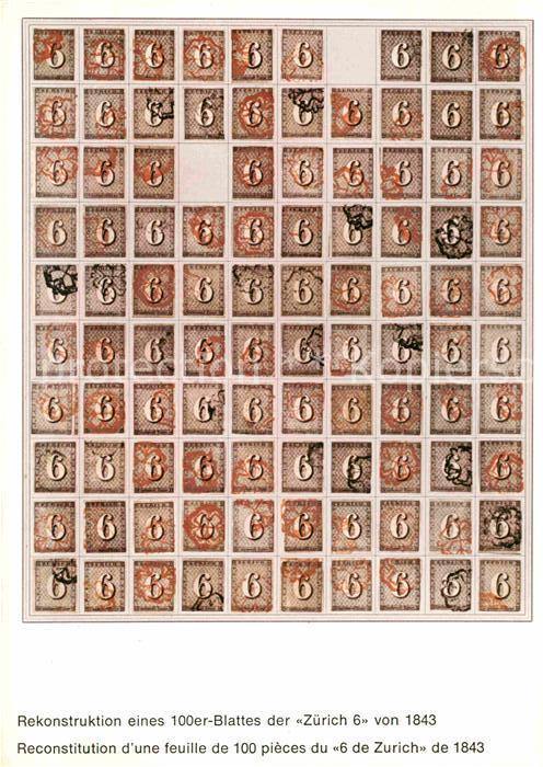 Philatelie Nationale Briefausstellung Basel Rekonstrution 100er-Blattes Zuerich