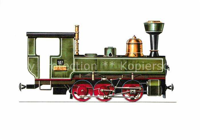 Lokomotive Tender-Lokomotive 1893 Zeichnung Swoboda