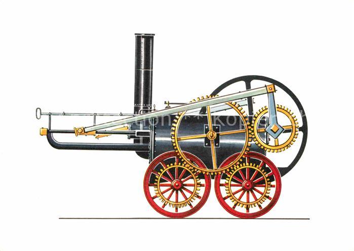 Lokomotive Trevithiks Schwungrad-Lokomotive 1803 Zeichnung Swoboda