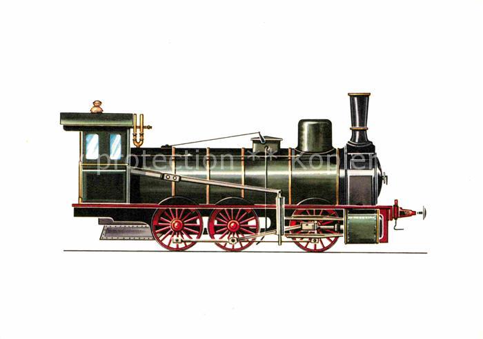 Lokomotive Gueterzug-Lokomotive 1877 Zeichnung Swoboda