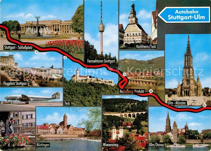 Autobahn Stuttgart-Ulm Aichelberg-Viadukt Nuertingen Kirchheim Teck