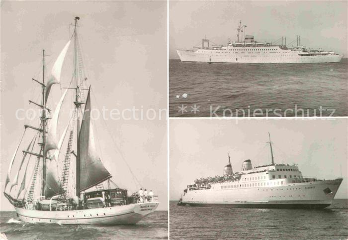 Schiffe Ships Navires MS Voelkerfreundschaft Faehrschiff Sassnitz Segelschiff Wi