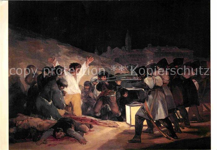 Kuenstlerkarte Francisco de Goya 3 Mayo 1808 Madrid Fu