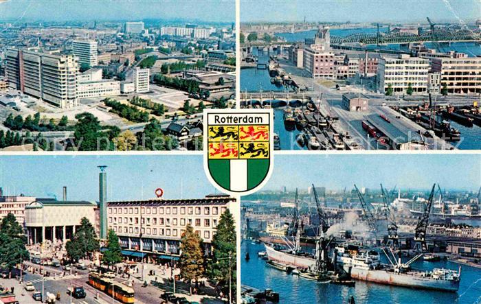 Rotterdam Blick ueber die Stadt Seehafen