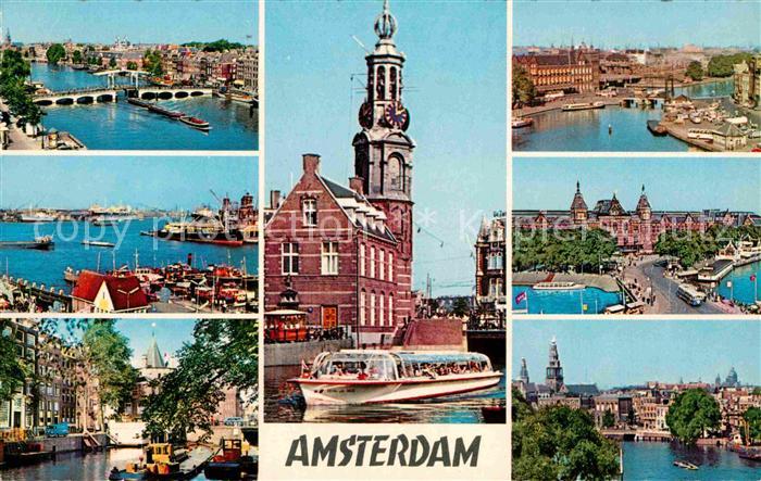 Amsterdam Niederlande Stadtansichten Ausflugsboot Gracht Hafen