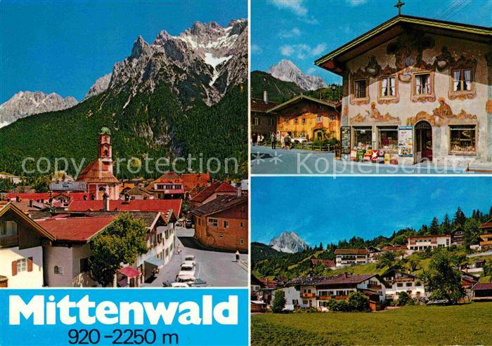 Mittenwald Bayern Teilansichten Hoehenluftkurort Im Gries Karwendelgebirge Lueft
