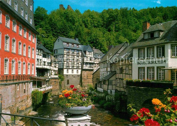 Monschau Montjoie NRW Rotes Haus Ruine Haller Hotel Altstadt Fachwerkhaus