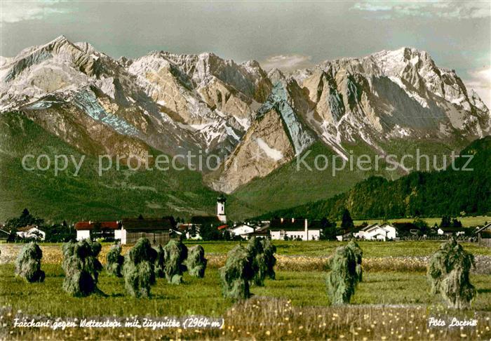 Farchant gegen Wettersteingebirge mit Zugspitze