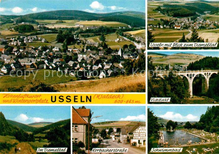 Usseln Panorama Kurort Naturpark Diemelsee Viadukt Diemeltal Schwimmbad Korbache