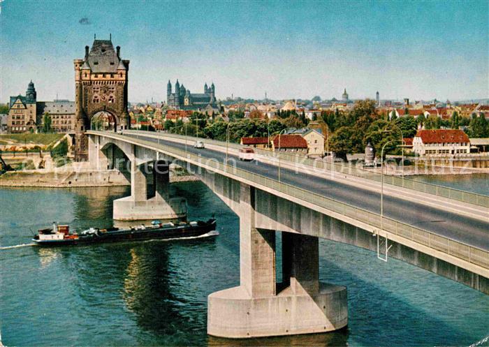 Worms Rhein Stadtbild mit Nibelungenbruecke