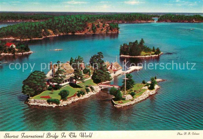 Ontario Canada Shortest International Bridge in the world St Lawrence Seaway aer