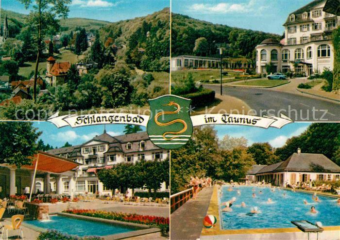 Schlangenbad Taunus Panorama Kurhaus Schwimmbad