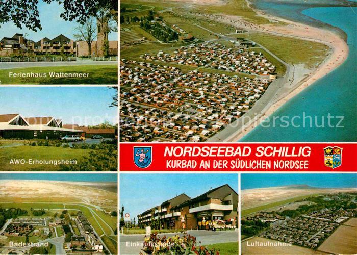 Schillig Nordseebad Ferienhaus Wattenmeer AWO Erholungsheim Badestrand Einkaufss