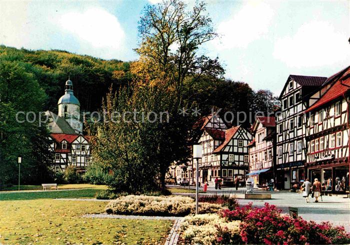 Bad Sooden-Allendorf Kuranlage obere Weinreihe Fachwerkhaeuser