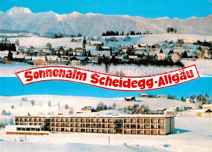 Scheidegg Allgaeu Kursanatorium Sonnenalm Winterpanorama Allgaeuer Alpen