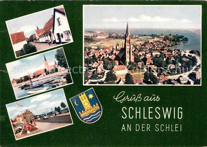 Schleswig Schlei Teilansichten Hafen Promenade Kirche Fliegeraufnahme