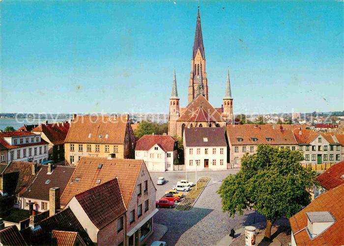 Schleswig Schlei Blick vom Rathaus zum Dom
