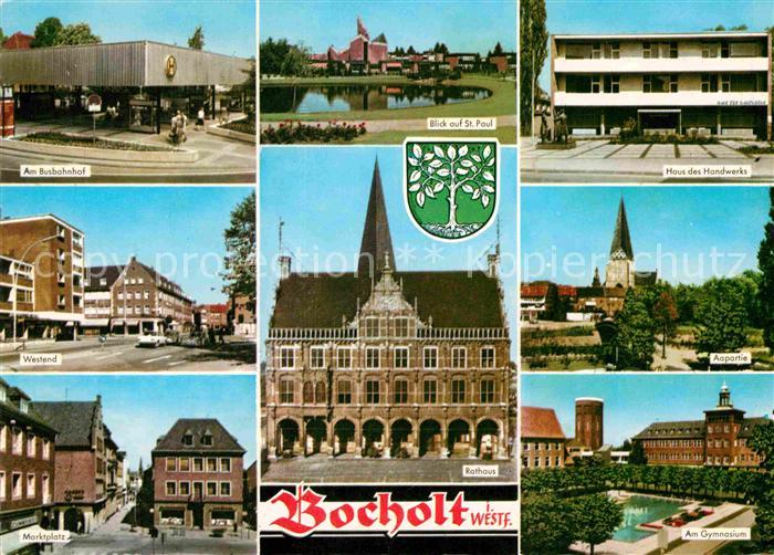 Bocholt Westfalen Busbahnhof St Paul Haus des Handwerks Fluss Aa Gymnasium Ratha