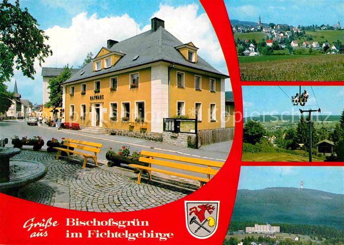 Bischofsgruen Hauptstrasse Rathaus Panorama Hoehenluftkurort Fichtelgebirge Sess