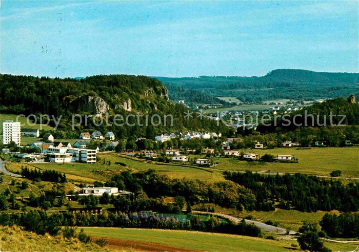 Gerolstein Rheinland-Pfalz Panorama Muntere Amberg Stausee und Bungalows