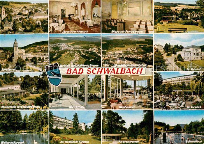 Bad Schwalbach Teilansichten Kurort Kurpark Wandelhalle Weinbrunnen Kurhaus Schw