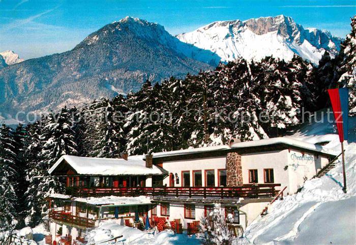 Obersalzberg Alpengasthaus Terrassencafe Grafelhoehe Winterpanorama Alpen