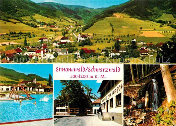 Simonswald Panorama Schwarzwald Freibad Gasthaus Wasserrad