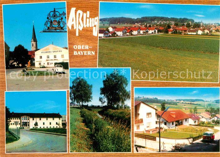 Assling Ebersberg Gesamtansicht Wohnsiedlung Kirche Bachlauf
