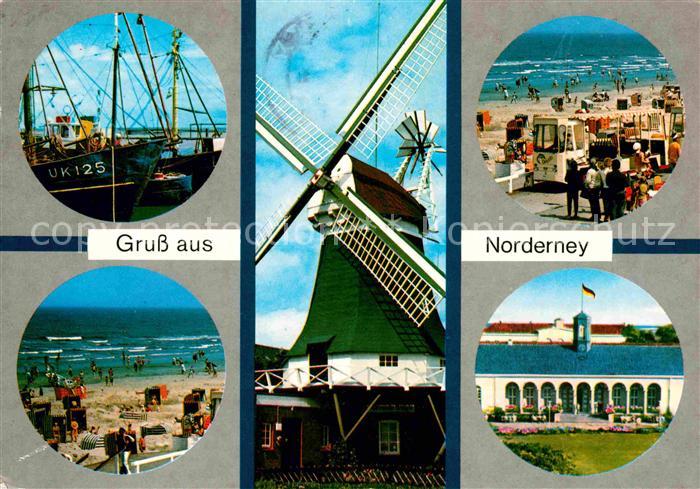Norderney Nordseebad Fischkutter Strand Windmuehle
