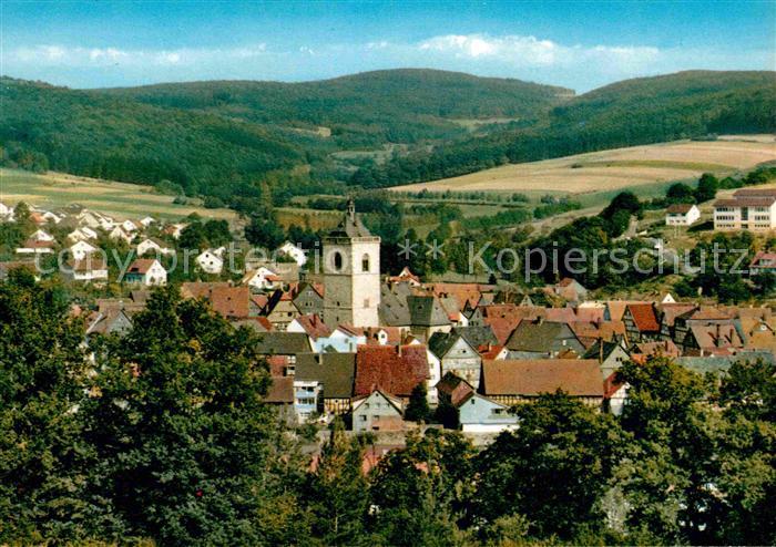 Neukirchen Knuellgebirge Ortsansicht mit Kirche Luftkurort