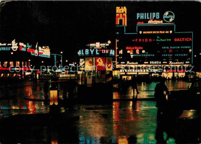 Kobenhavn Radhuspladsen natbillede Rathausplatz Nachtaufnahme