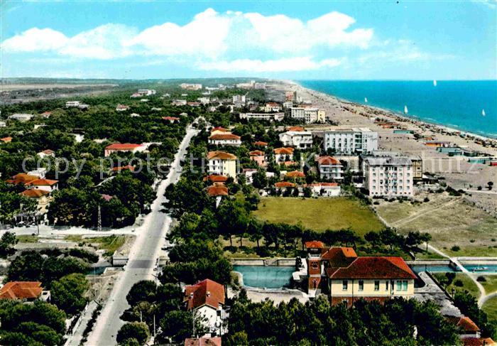 Milano Marittima Spiaggia e pineta dal grattacielo Strand Fichtenwald Fliegerauf