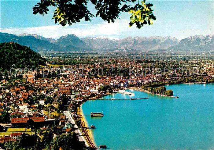 Bregenz Bodensee gegen Schweizerberge