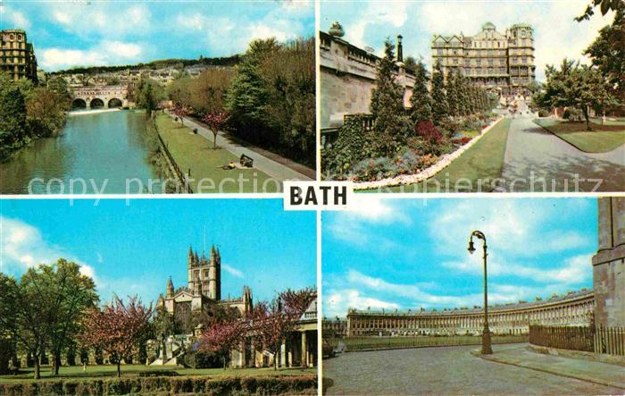 Bath UK Pulteney Bridge River Avon Parade Gardens Abbey Royal Crescent