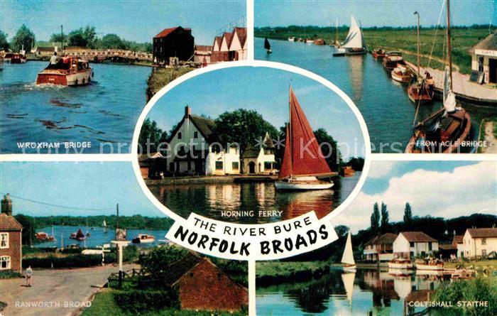 Norfolk Broads Wroxham Bridge Acle Bridge Horning Ferry Coltishall Staithe Ranwo