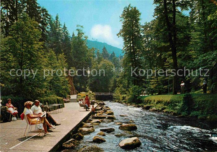 Wildbad Schwarzwald Thermalbad Uferpromenade am Fluss