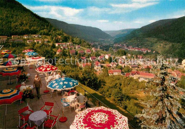 Wildbad Schwarzwald Hotel Panorama Terrasse Panorama Blick ins Tal