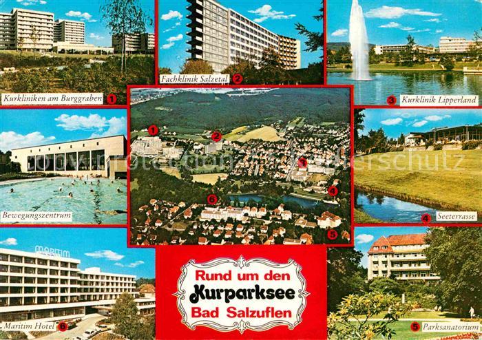 Bad Salzuflen rund um den Kurparksee Kurkliniken Seeterrasse Sanatorium Maritim