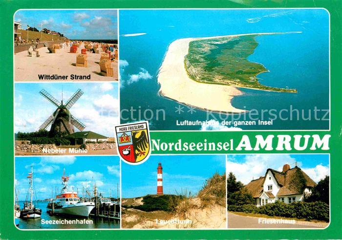 Amrum Wittduener Strand Nebeler Muehle Seezeichenhafen Leuchtturm Friesenhaus No