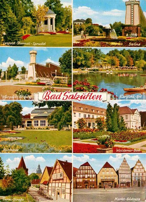 Bad Salzuflen Leopoldsprudel Saline Kurpark See Kurhaus Bad Turmstrasse Marktpla
