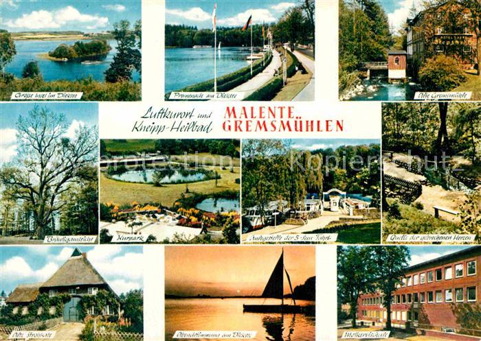 Malente-Gremsmuehlen Promenade Dieksee Muehle Kurpark Quelle Molkereischule Stro