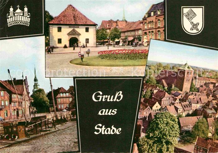 Stade Niederelbe Pferdemarkt Zeughaus Altstadt Kirche Partie am Wasser