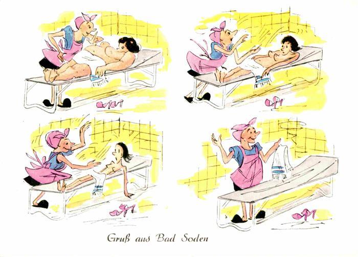 Bad Soden-Salmuenster Kuranwendungen Karikaturen Kuenstlerkarte