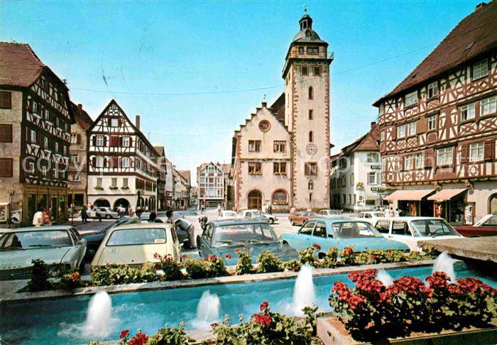 Mosbach Baden Marktplatz Brunnen Stadt der Fachwerkhaeuser