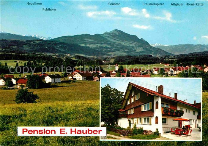 Moosbach Sulzberg Gesamtansicht mit Alpenpanorama Pension Metzgerei Hauber