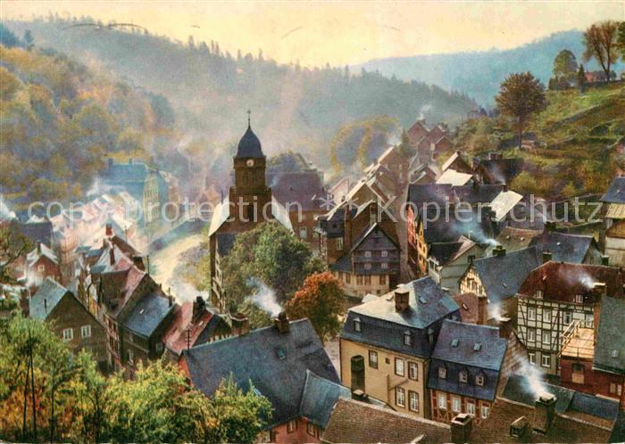 Monschau Montjoie NRW Altstadt Morgengrauen in der Eifel