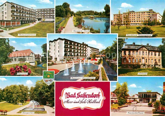 Bad Sassendorf Sanatorium Kurpark Teich Kurklinik Schloss Kursaal Kurgarten Kurm